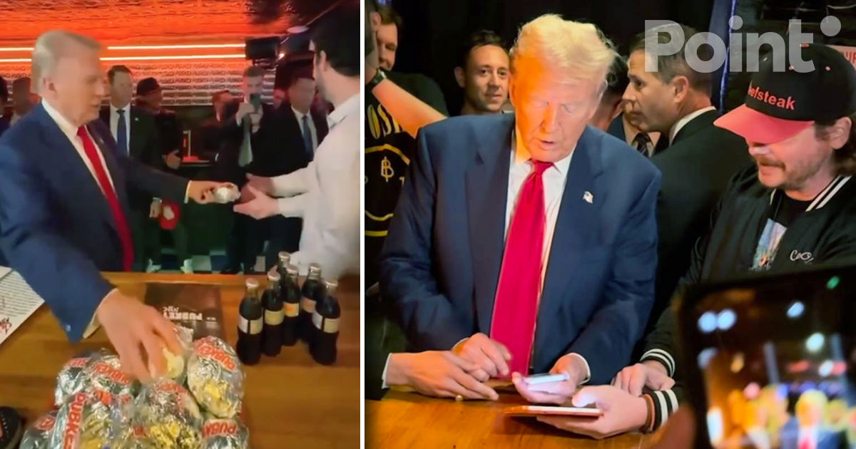Trump și-a servit susținătorii cu burgeri la New York, plătind comanda cu bitcoini.