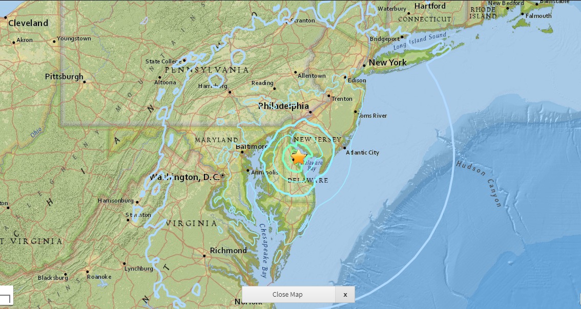 В США произошло землетрясение магнитудой 4,4. Фото: earthquake.usgs.gov
