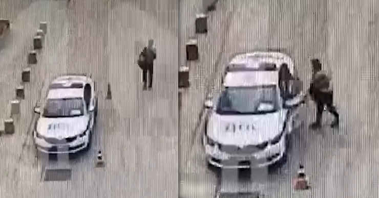 Момент угона автомобиля ДПС в Москве попал на видео. Коллаж: Point.md.