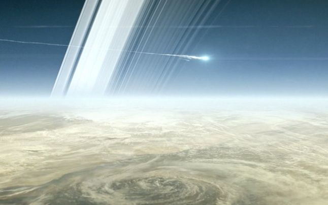 Ultima poză realizată de sonda Cassini, înainte ca ea să se prăbuşească. 