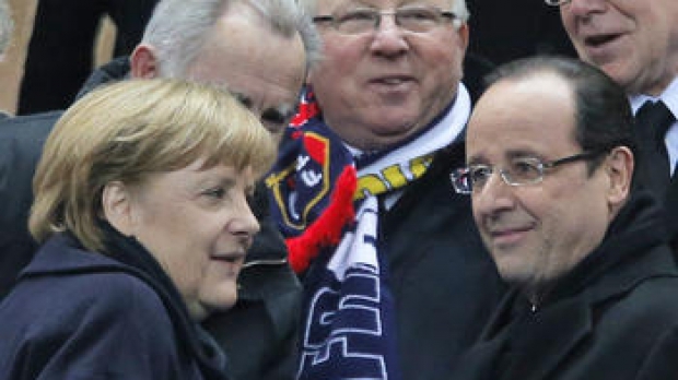 Liderii Franţei şi Germaniei au sărbătorit 50 de ani de prietenie între ţările lor asistând la un meci de fotbal. 
