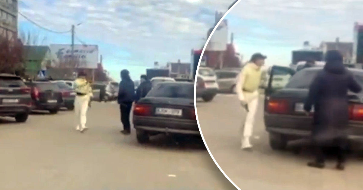Потасовка мужчины и девушки в Комрате попала на видео. Коллаж: Point.md