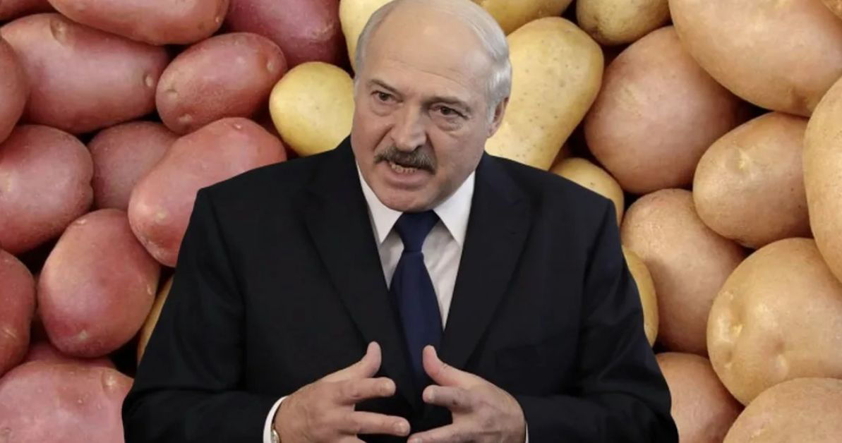 Лукашенко подарил белорусским журналистам по мешку картошки.
