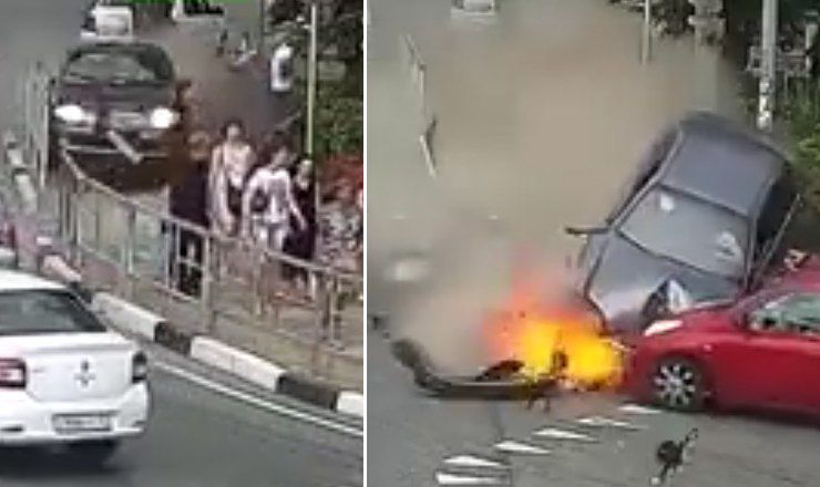 Уснувший водитель в Сочи раздавил пешеходов.