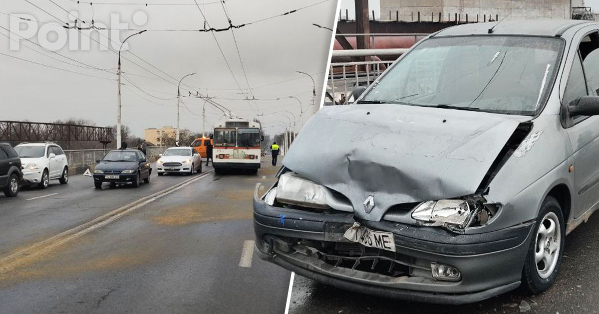 Accident în lanț la Tiraspol: 11 mașini s-au ciocnit pe un pod.