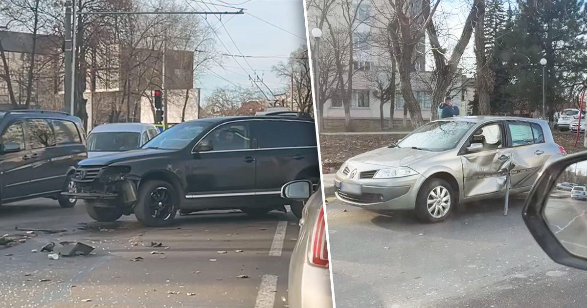 ДТП в Кишиневе: столкнулись два автомобиля, есть пострадавшие. Коллаж: Point.md