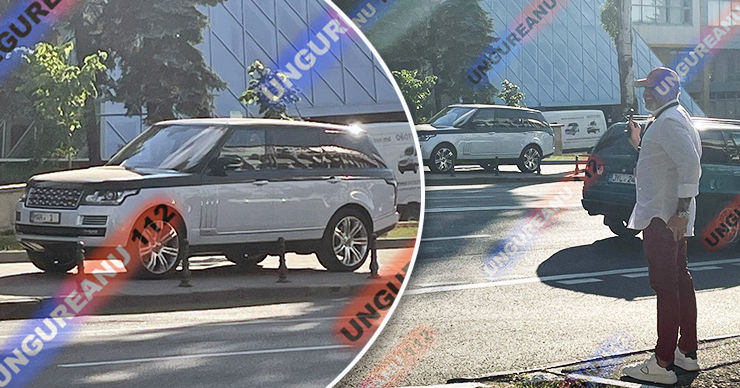 Ризя припарковал свой Range Rover на тротуаре у НЦБК. Коллаж: Point.md