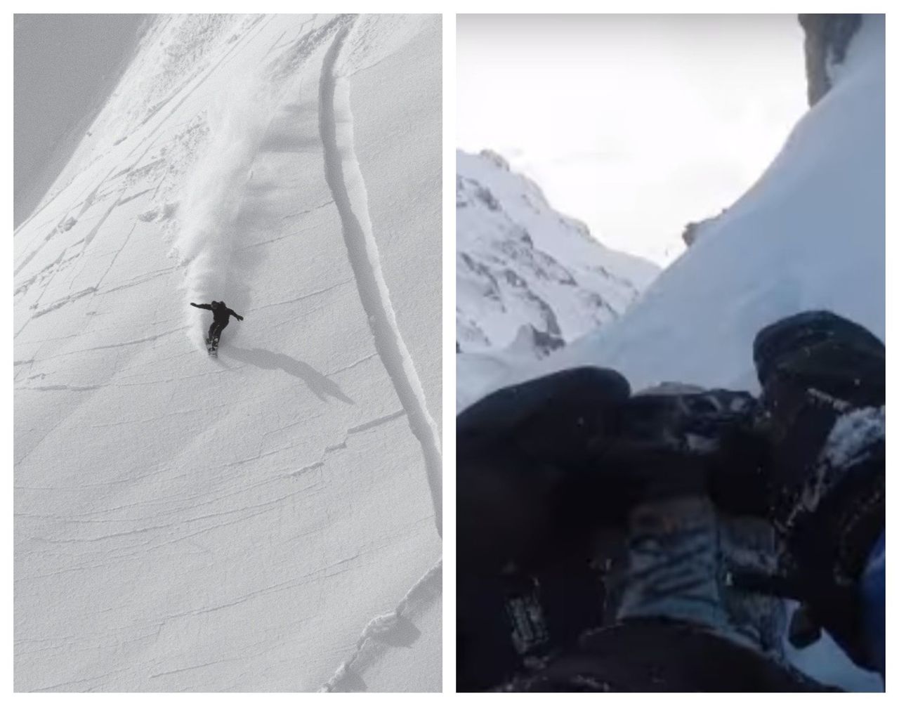Momentul în care un snowboarder este prins într-o avalanșă. Cum scapă. Foto: InfoZiare