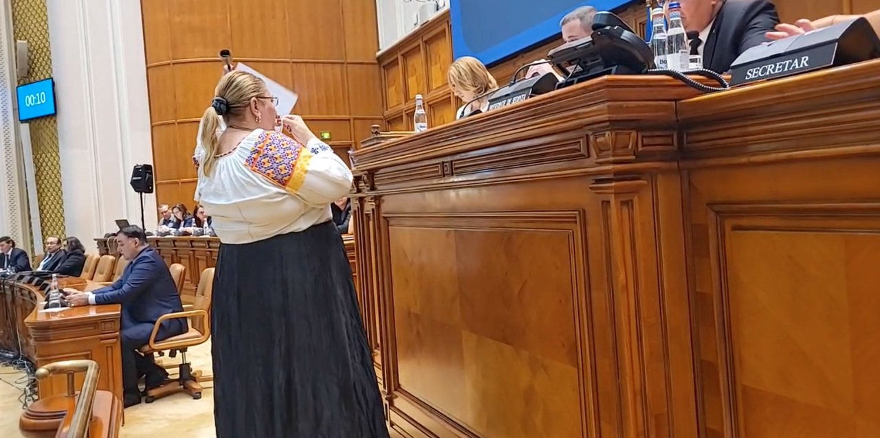 Сенатор Шошоакэ устроила скандал в парламенте Румынии: ей не дали выступить.