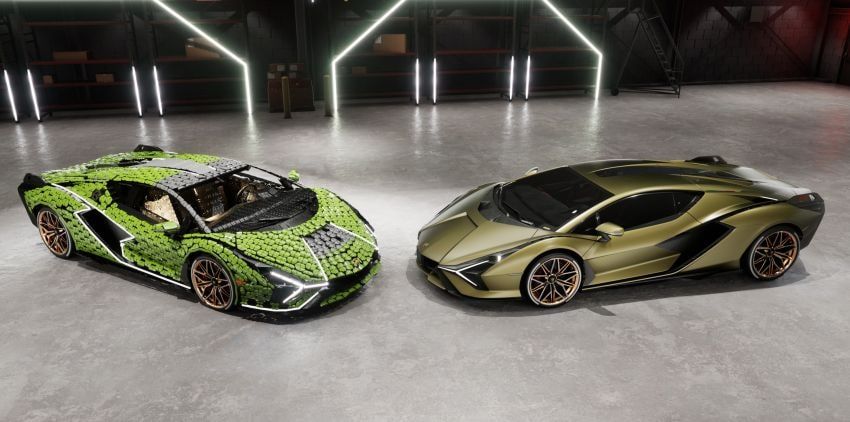 Итальянский суперкар Lamborghini Sian собрали из Lego.