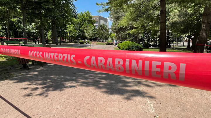 В центральном парке Кишинева упал столб.