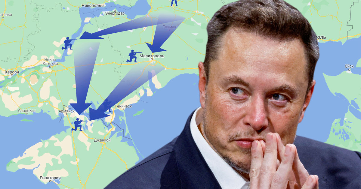 CNN: Маск сорвал атаку морских дронов на Крым, отключив Starlink в Украине. Коллаж: Point.md