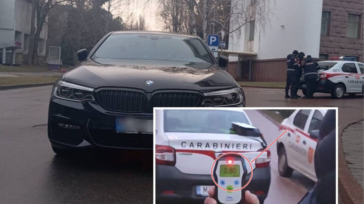 В центре Кишинева остановили пьяного водителя BMW: ехал не по правилам