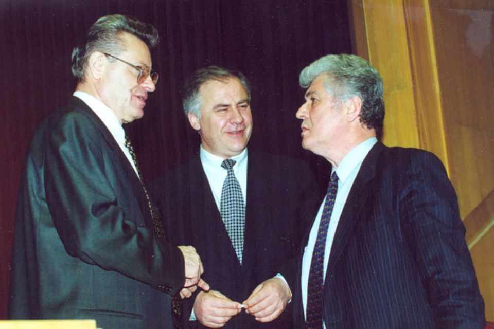 Петр Лучинский, Дмитрий Дьяков и Владимир Воронин в парламенте созыва.
