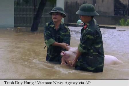 Cel puțin 23 de persoane au fost declarate decedate miercuri în inundațiile din Vietnam. Foto: AP Photo