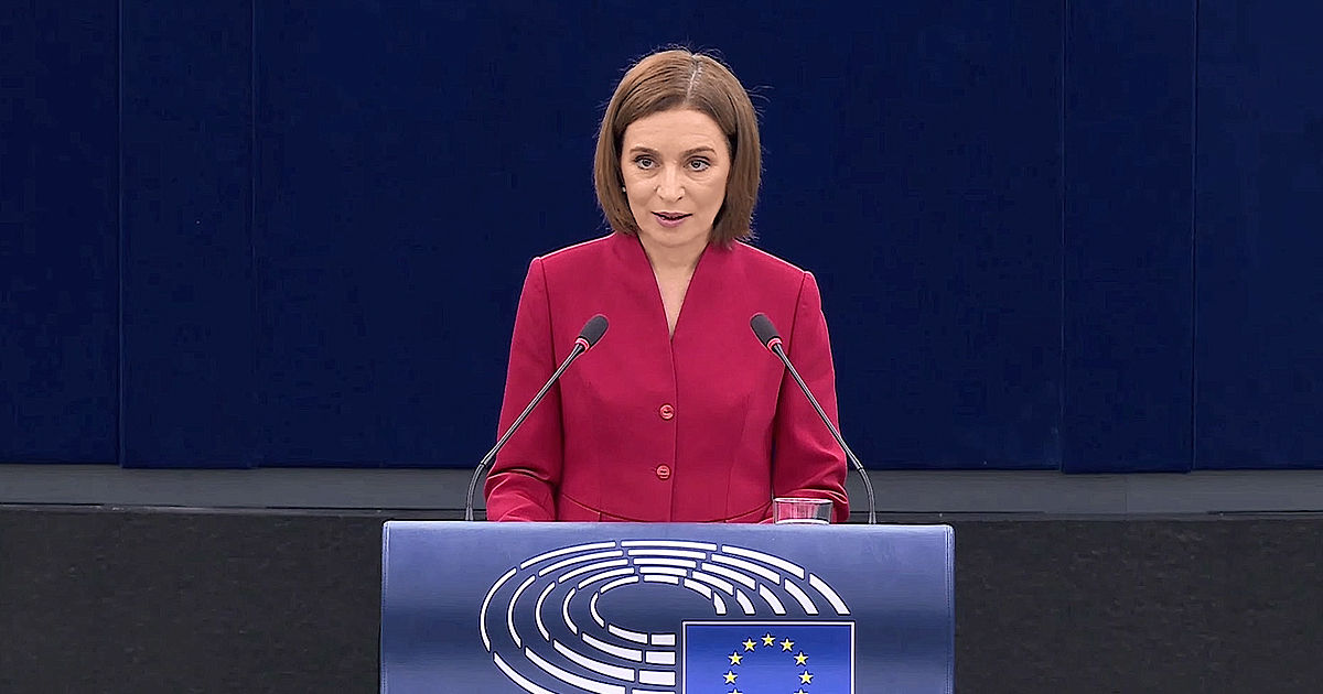 Санду в Европарламенте: Россия пытается остановить Молдову на пути в ЕС.