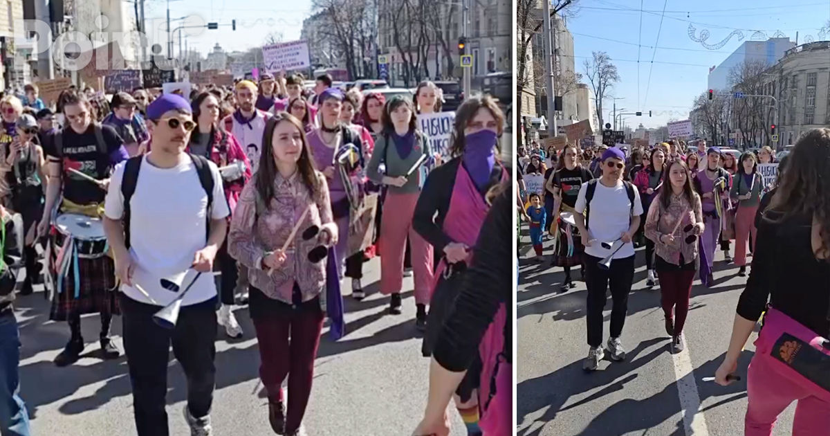 В центре Кишинева прошел феминистский марш в поддержку прав женщин.