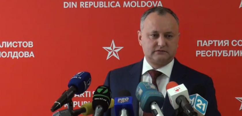 Igor Dodon, a declarat în cadrul unei conferințe de presă că nu renunță la proteste și că vor organiza mai multe manifestații. Foto: Today.md
