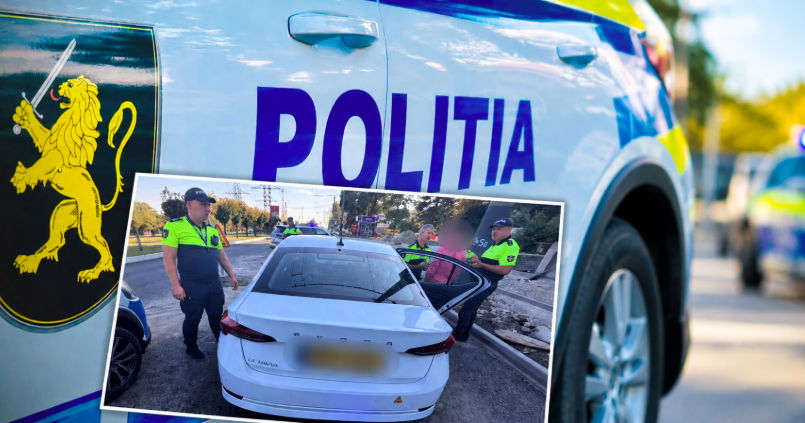 В Кишиневе водитель Skoda проигнорировал требование полиции и попытался скрыться.
