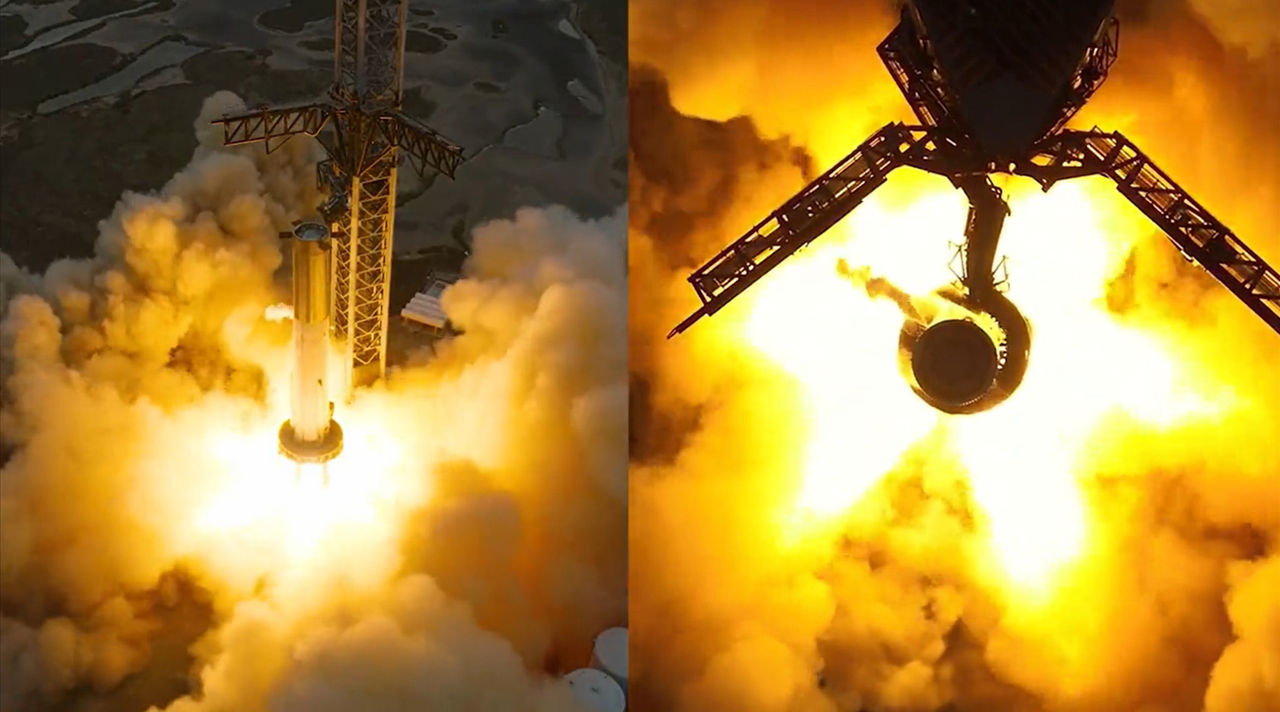 SpaceX провела историческое испытание самой мощной ракеты в мире.