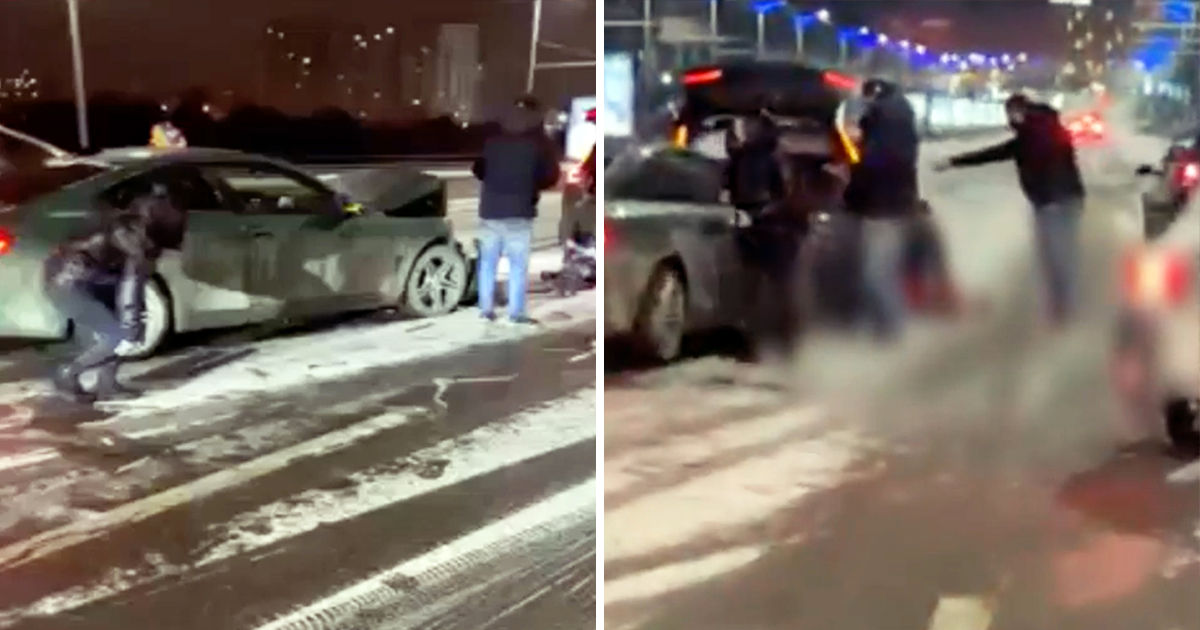 В результате ДТП в Кишиневе женщина оказалась зажата между двумя автомобилями. Коллаж: Point.md
