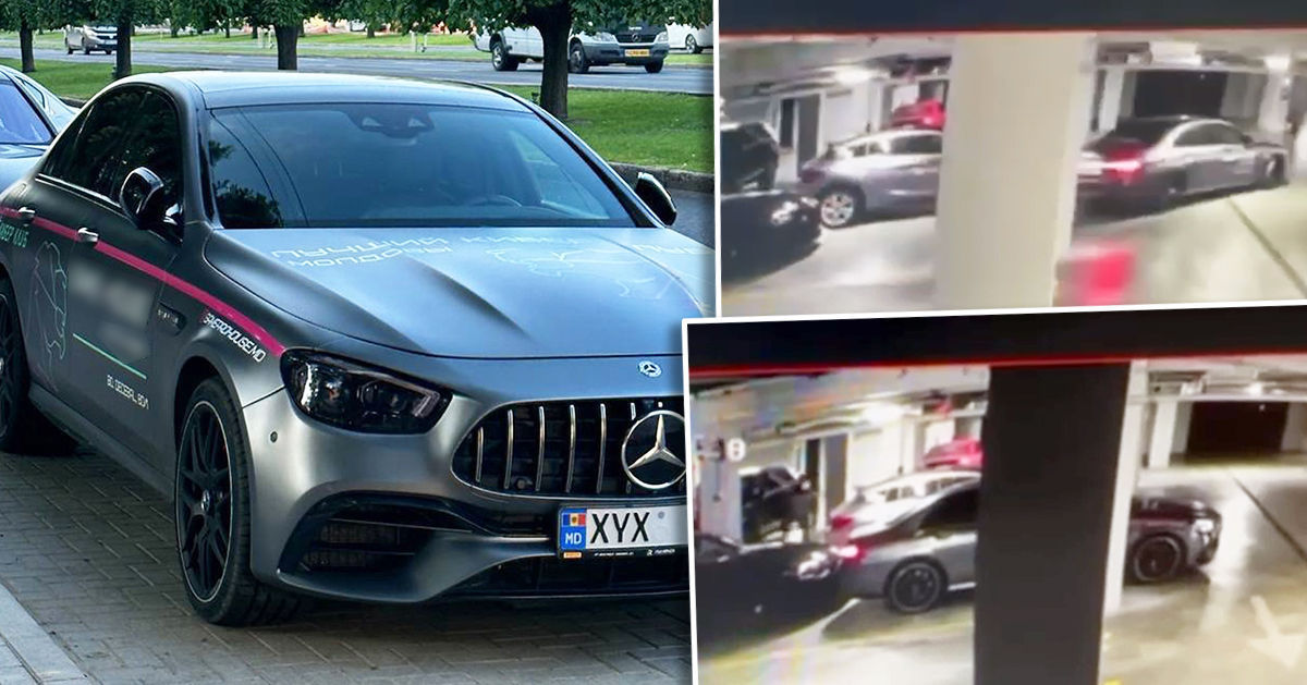 Угон эксклюзивного Mercedes с подземной парковки оказался инсценировкой. Коллаж: Point.md