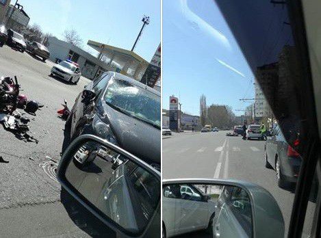 ДТП: Мотоцикл столкнулся с автомобилем.
