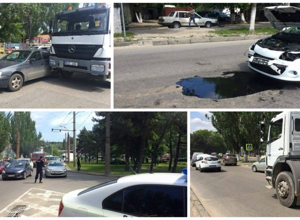 O strada din centrul capitalei, paralizata in urma unui dublu accident.
