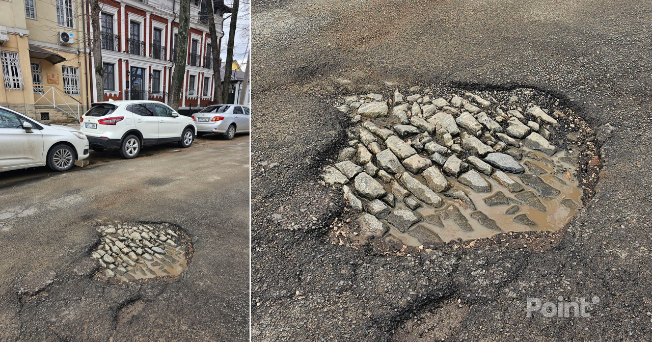 Un pavaj istoric, descoperit sub stratul de asfalt în centrul Chișinăului.