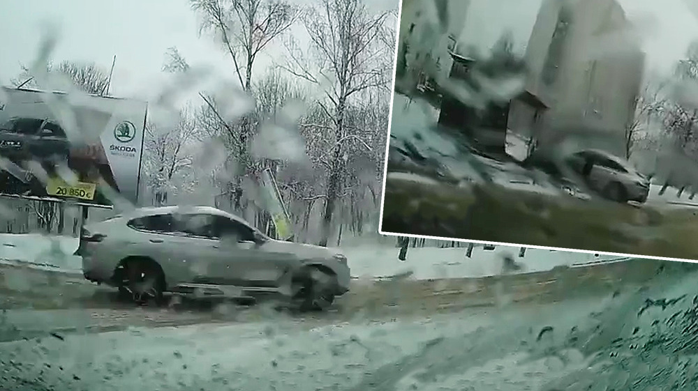 В Кишиневе BMW X6 вылетел с дороги на остановку.