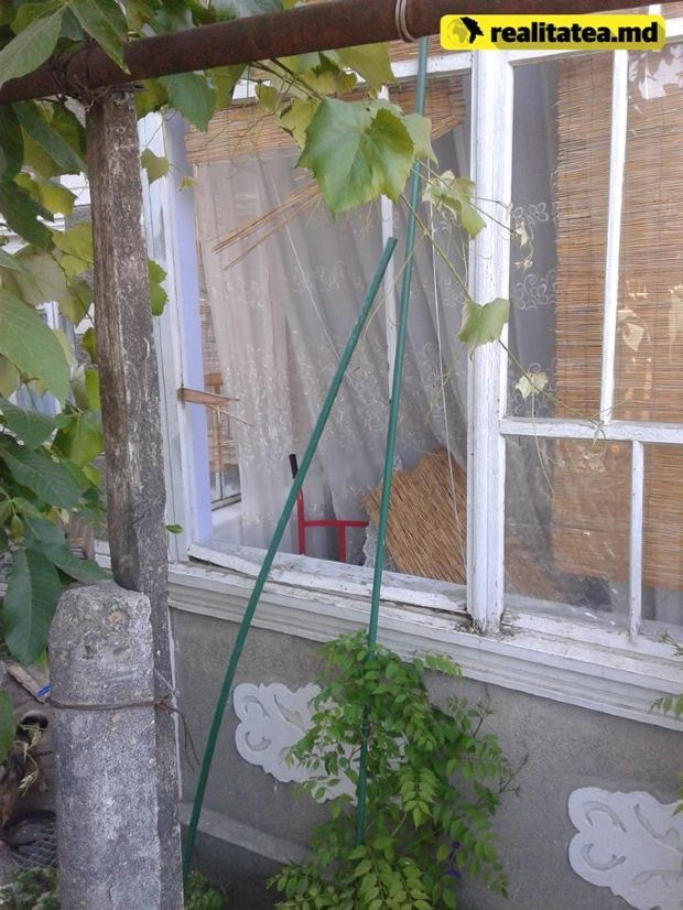 O familie din raionul Strășeni  s-a ales cu un geam spart de la o roată „zburătoare”. Foto: realitatea.md