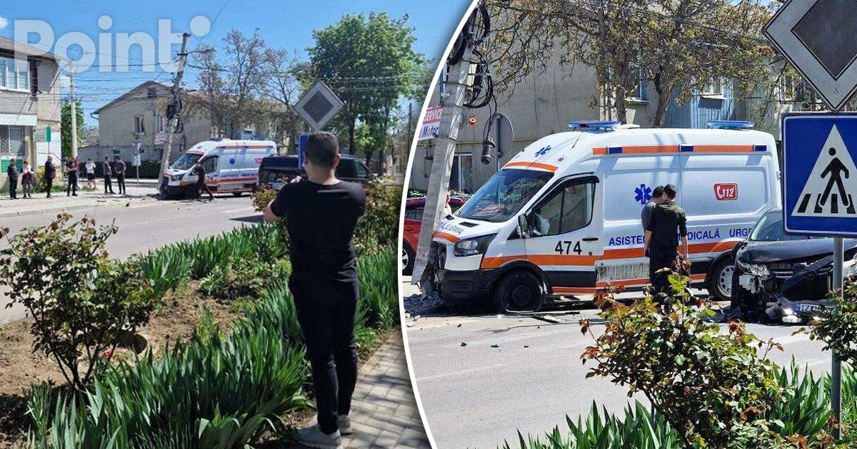 Grav accident la Cahul cu implicarea unei ambulanțe: Mai multe persoane, transportate la spital.