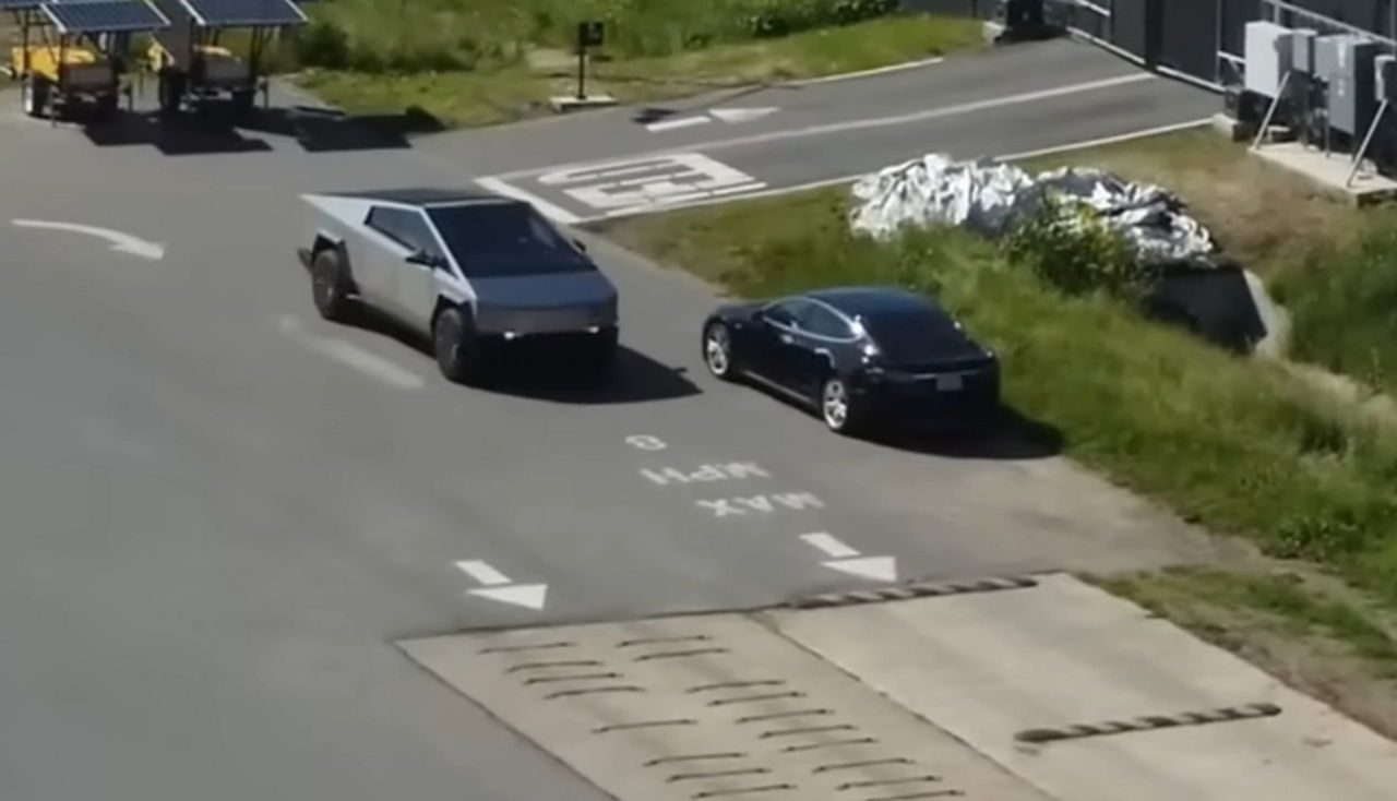 Tesla показали первые кадры с испытаний пикапа Cybertruck.