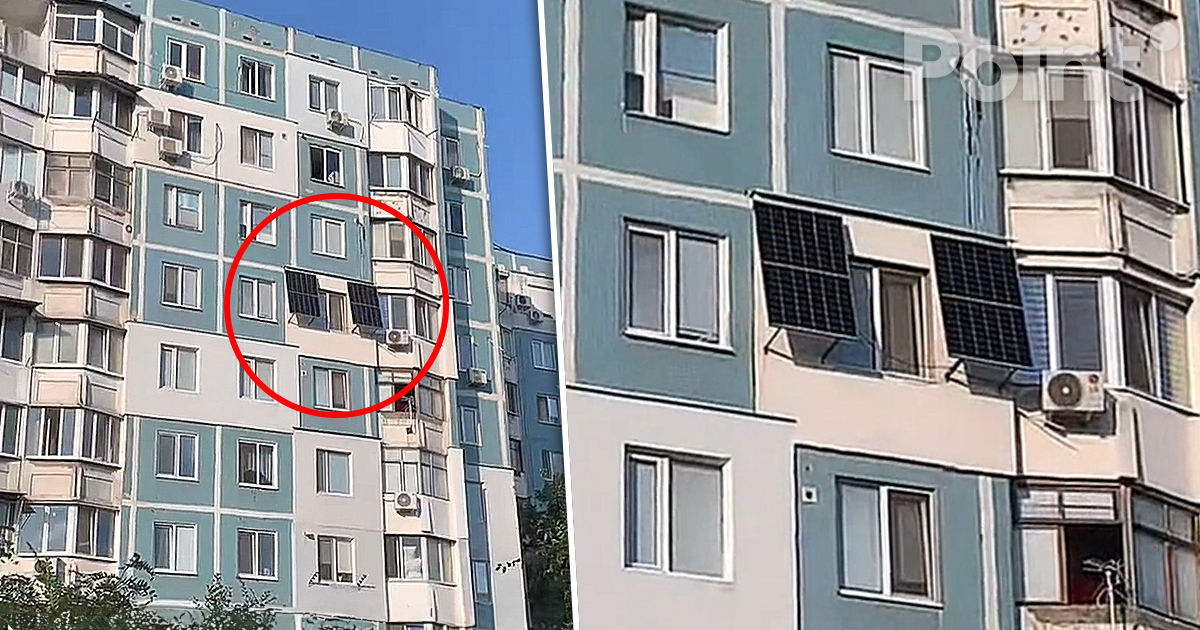 Житель Кишинёва установил солнечные панели прямо у окна своей квартиры.