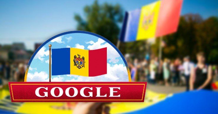 На главной странице Google появился дудл, посвященный Дню Независимости Молдовы. Фото: Point.md.