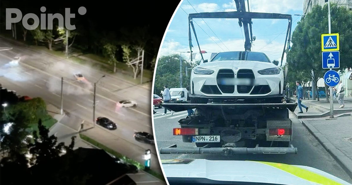 Poliția a depistat una dintre mașinile implicate în drifturile nocturne din Chișinău.