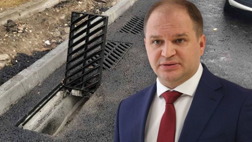 Чебан пояснил, зачем решетки ливневых стоков закрыли асфальтом. Коллаж: Point.md