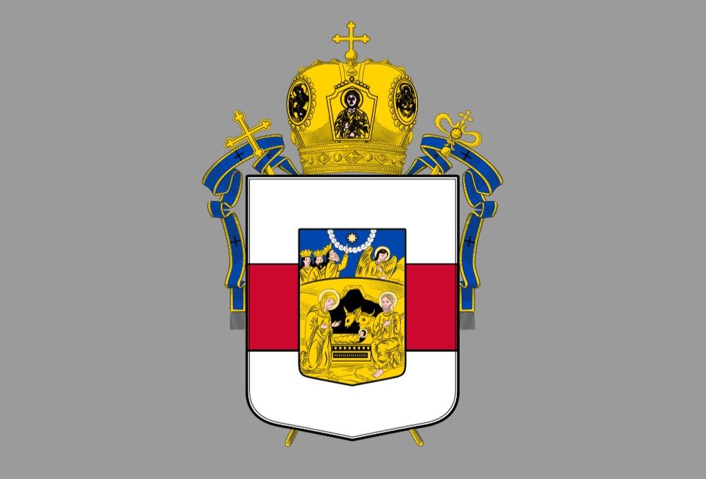 Detalii despre însemnele Mitropoliei: Scutul, timbrat cu o mitră aurită