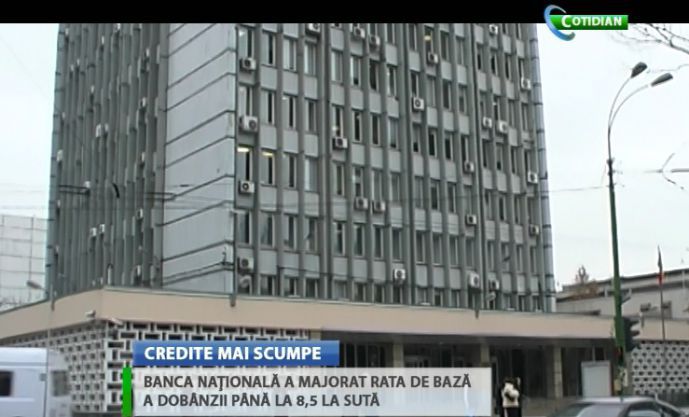 Se scumpesc creditele. Consiliul de administraţie al Băncii Naţionale a majorat rata de bază a dobânzii de la 6,5 la sută la 8,5% anual.
