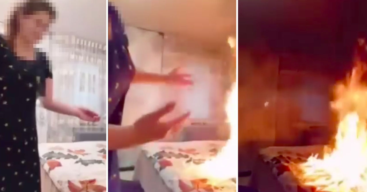 O femeie din Rusia și-a incendiat apartamentul după indicațiile unor escroci.