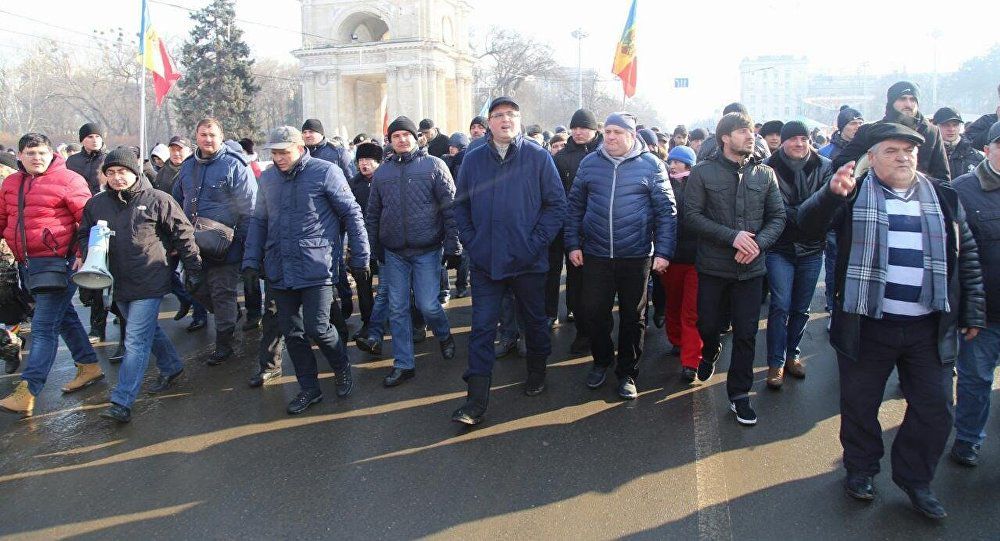 Bulevardul Ştefan cel Mare şi Sfânt, blocat. Foto: Sputnik/ Miroslav Rotari