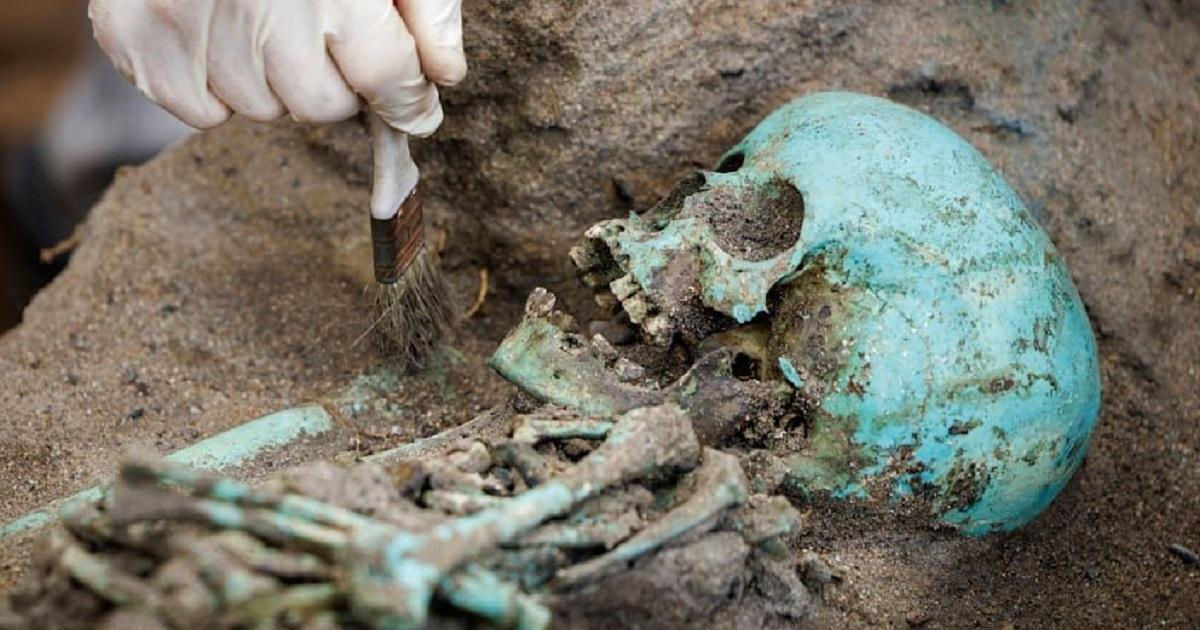 В одном из чумных захоронений Германии нашли тысячи зеленых скелетов.