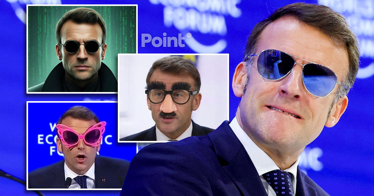 Apariția lui Macron cu ochelari de soare la Davos a stârnit un val de meme-uri.