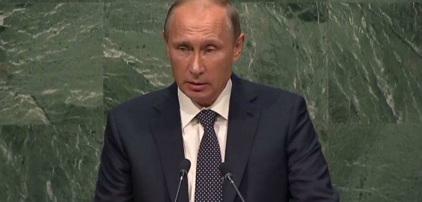 Discursul președintelui rus a fost boicotat de către delegația Ucrainei. Foto: tvrain.ru