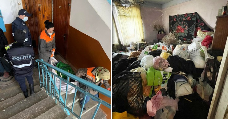 В Кишиневе из квартиры вывезли два прицепа мусора после жалобы соседей. Коллаж: Point.md