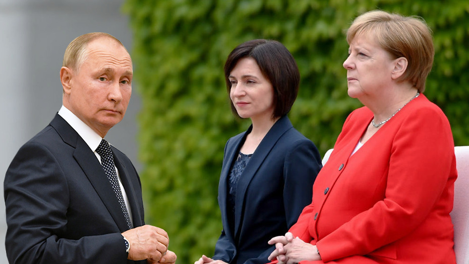 Газовый кризис: Санду просила Меркель поговорить с Путиным. Коллаж: Point.md