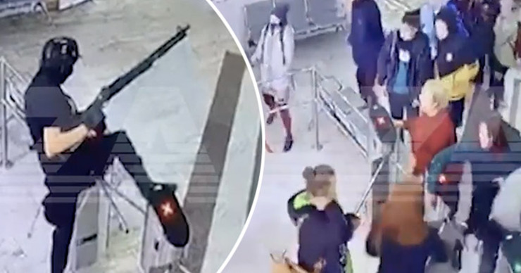 Появилось видео ранения стрелка в Перми и его нападения на университет. Коллаж: Point.md