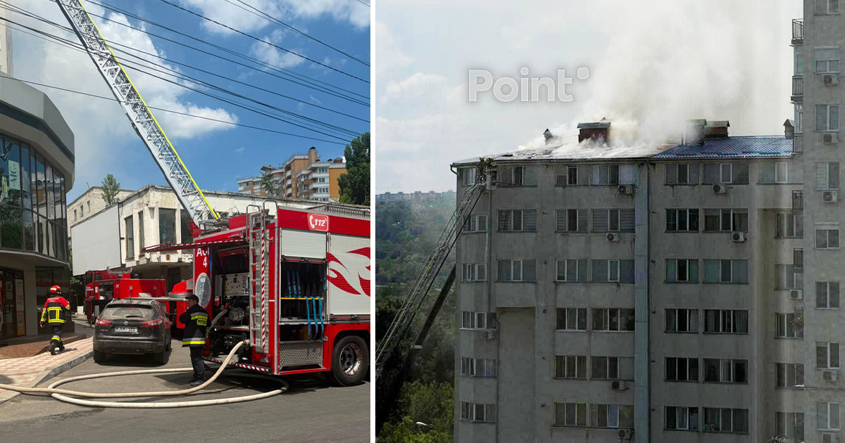 Пожар в многоэтажке Кишинёва: эвакуированы жильцы, работают десятки спасателей.