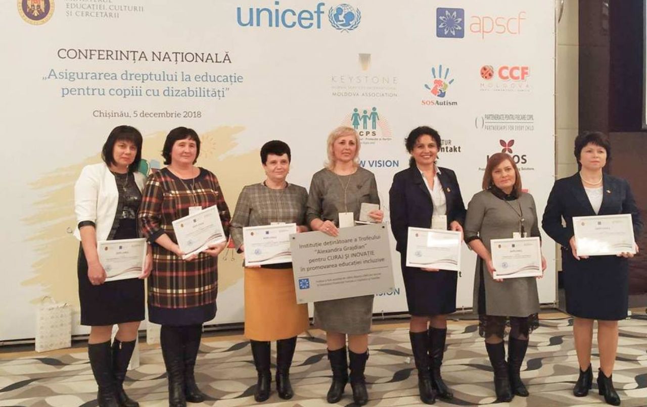 В Бельцах начальная школа получила специальную премию за новаторство в организации инклюзивного образования.