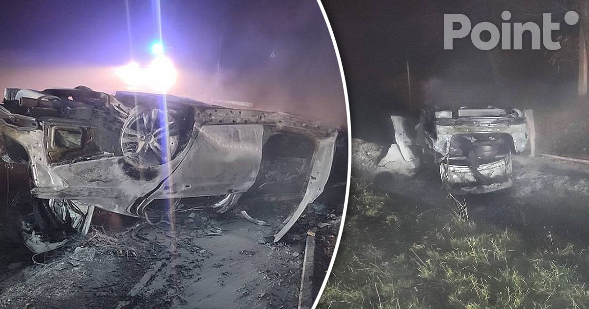 Un BMW s-a răsturnat și a luat foc la Edineț: Șoferul și pasagerul au supraviețuit în mod miraculos.